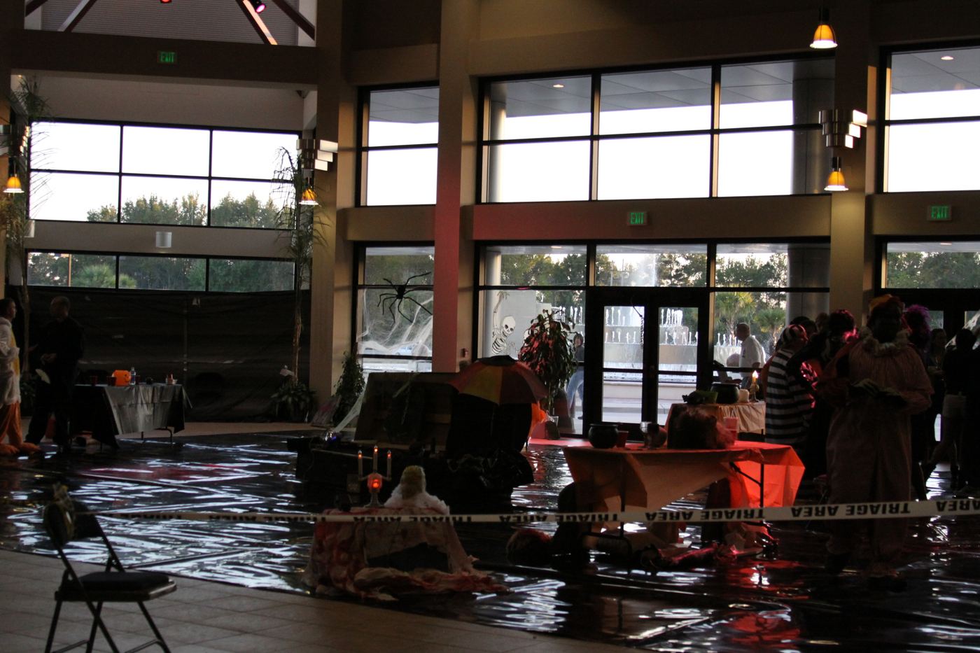 A decorated indoor scenario space before teams ran in Florence, 2010